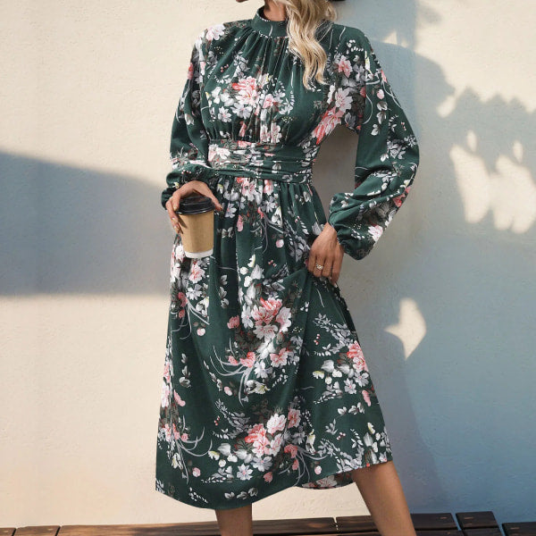 Autumn Floral Long Sleeve Dress
