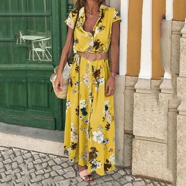 Alternative view of Belted Long Floral Dress