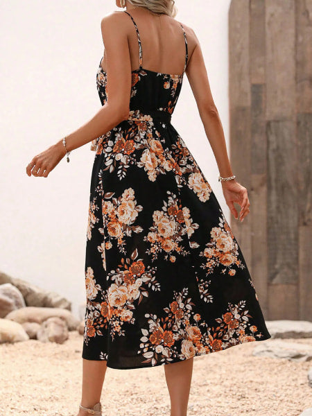 Black Floral Dress Long - Image 4