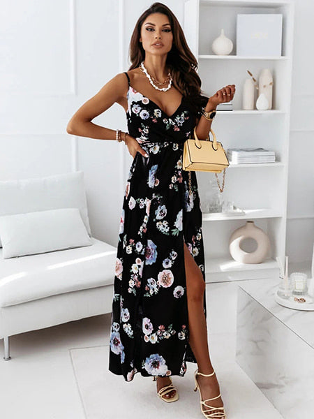 Alternative view of Black Floral Long Dress
