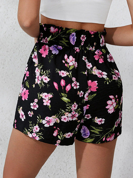 Black Floral Shorts - Image 3