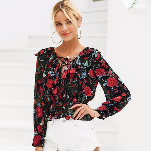 Black Floral Tunic