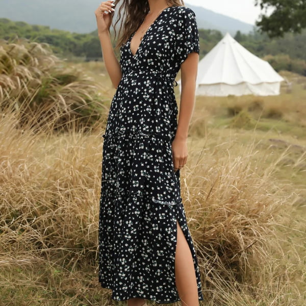 Black Long Floral Dress