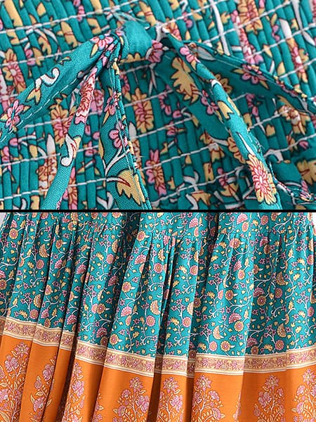 Blue And Orange Floral Skirt - Image 3