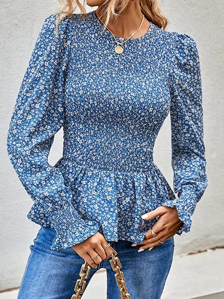 Blue Floral Blouse - Image 3