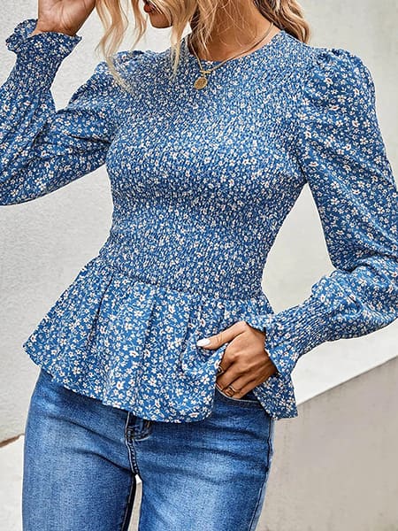 Alternative view of Blue Floral Blouse