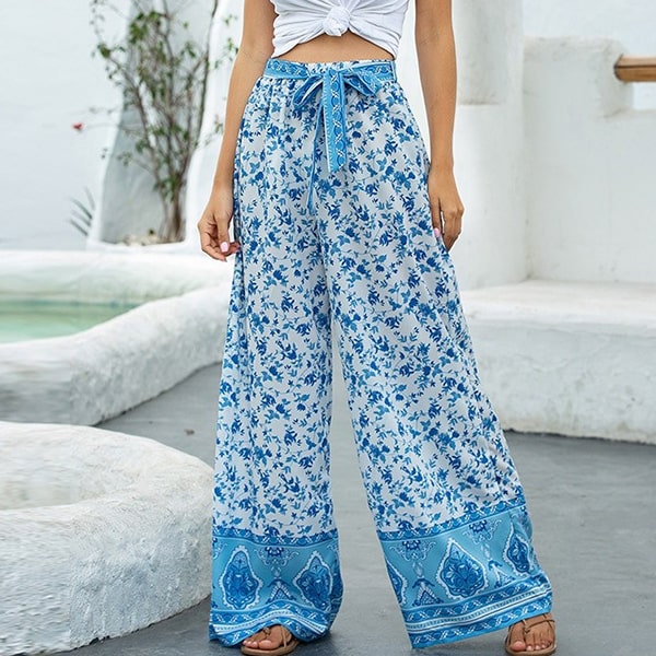 Blue Floral Pants - Image 4