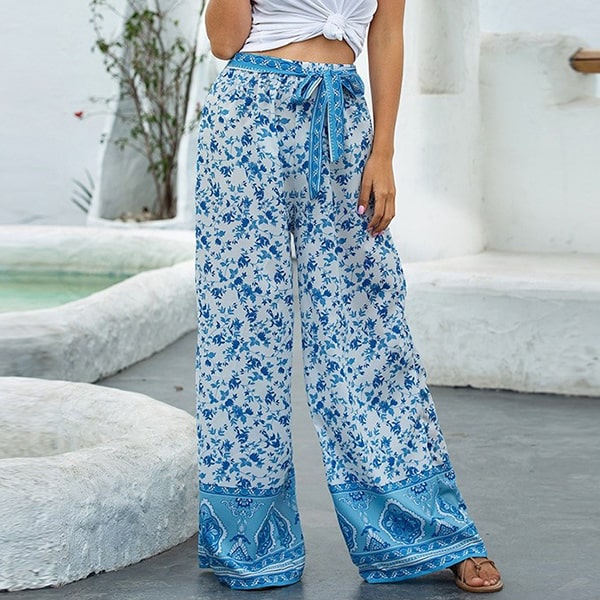 Blue Floral Pants - Image 3