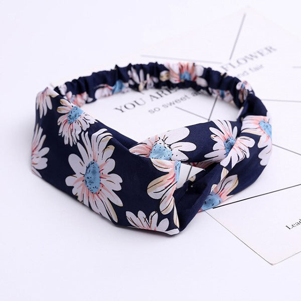 Blue Flower Headwrap