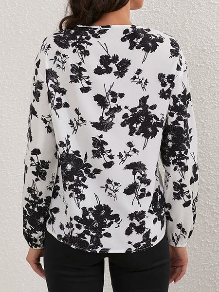 Bohemian Casual Floral Blouse - Image 3