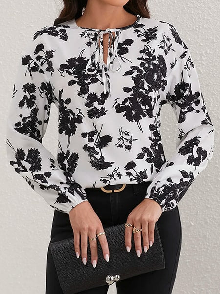Bohemian Casual Floral Blouse - Image 4