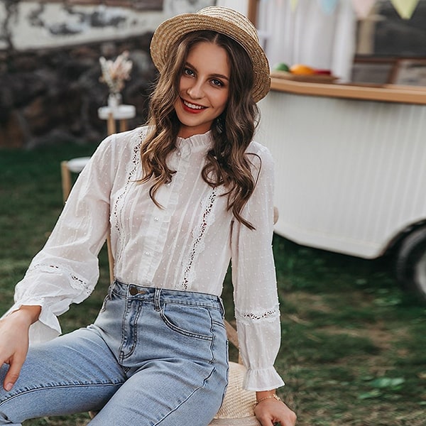 Alternative view of Boho Embroidered Floral Blouse