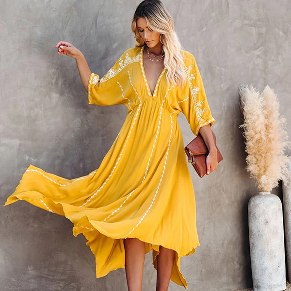 Boho Floral Dress Long - Image 3