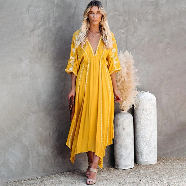 Alternative view of Boho Floral Dress Long