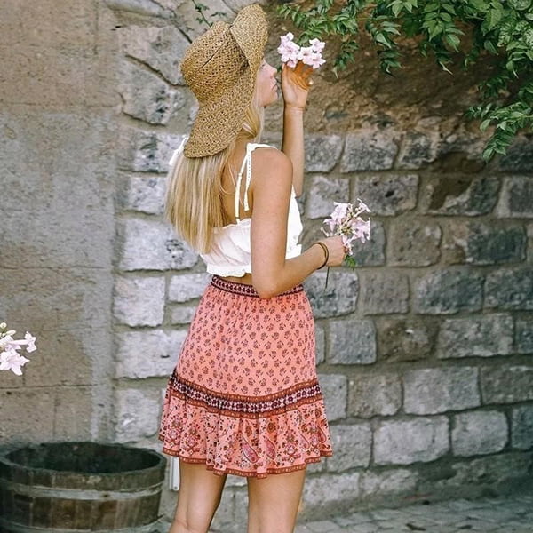 Boho Floral Skirt - Image 3