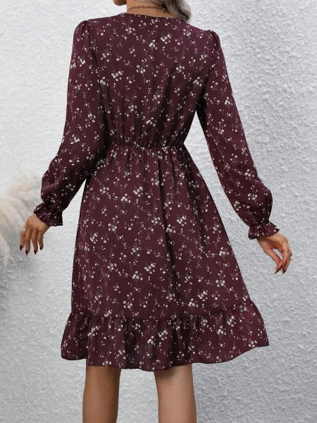Alternative view of Burgundy Floral Dress Short