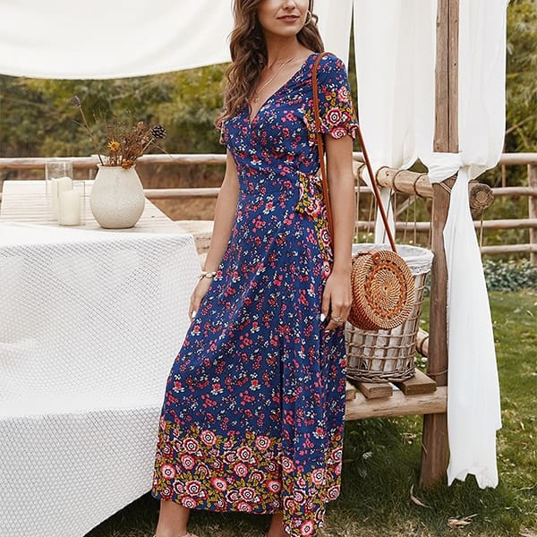 Cotton Floral Long Dress - Image 4