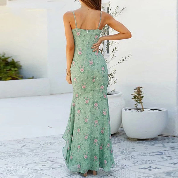 Draped Floral Dress - Image 4