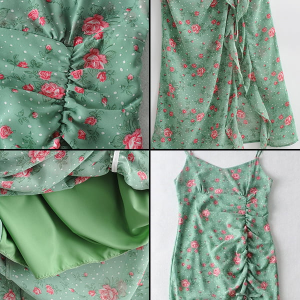 Draped Floral Dress - Image 5