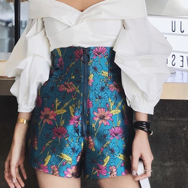 Elegant Floral Pattern Shorts