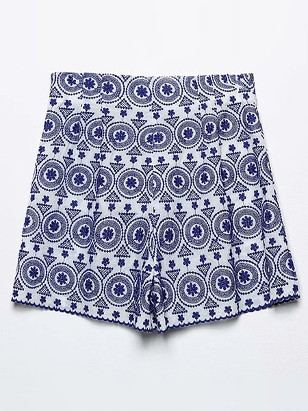 Embroidered Floral Shorts - Image 3