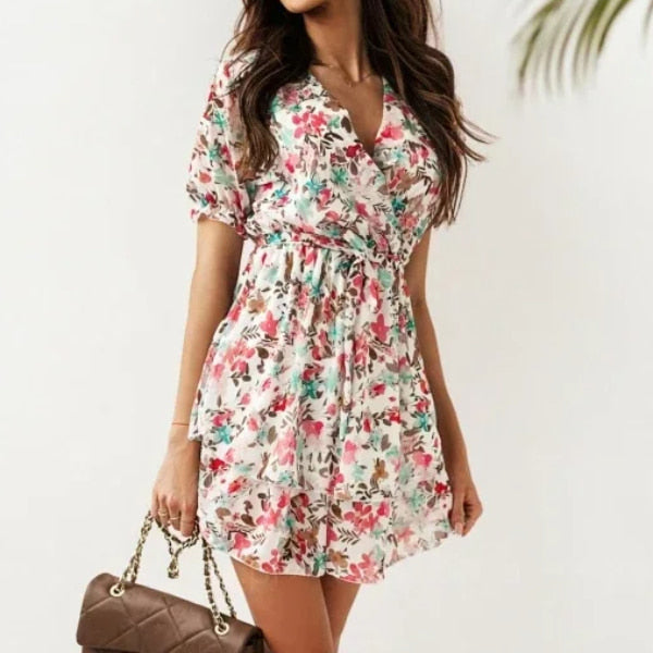 Empire Waist Short Floral Dress