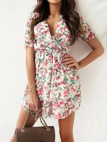 Empire Waist Short Floral Dress - Image 3