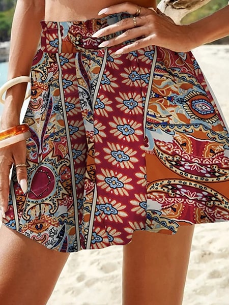 Alternative view of Ethnic Pattern Floral Shorts