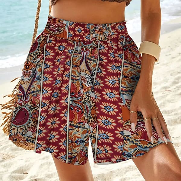 Ethnic Pattern Floral Shorts