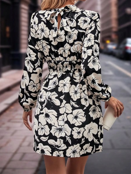 Alternative view of Fall Floral Dress Short