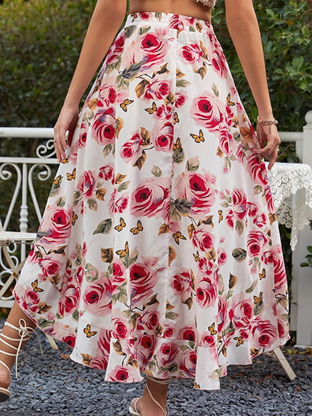 Floral Asymmetrical Skirt - Image 5