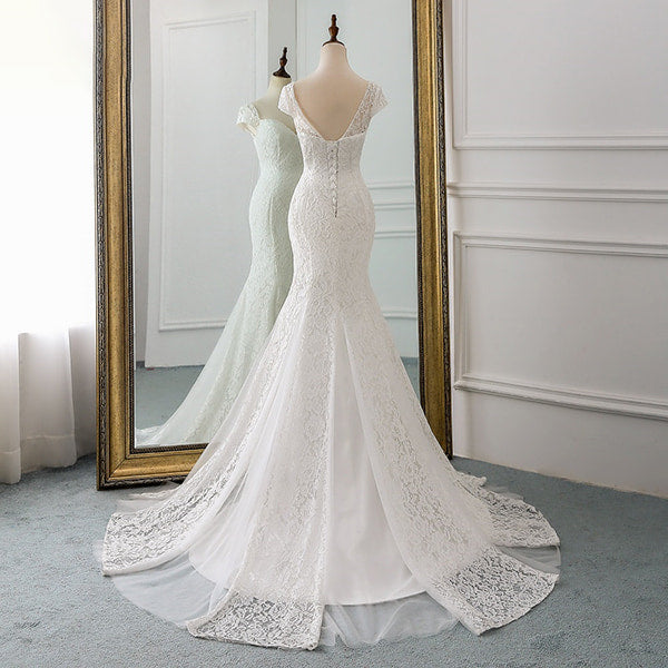 Floral Backless Wedding Dress - Image 3