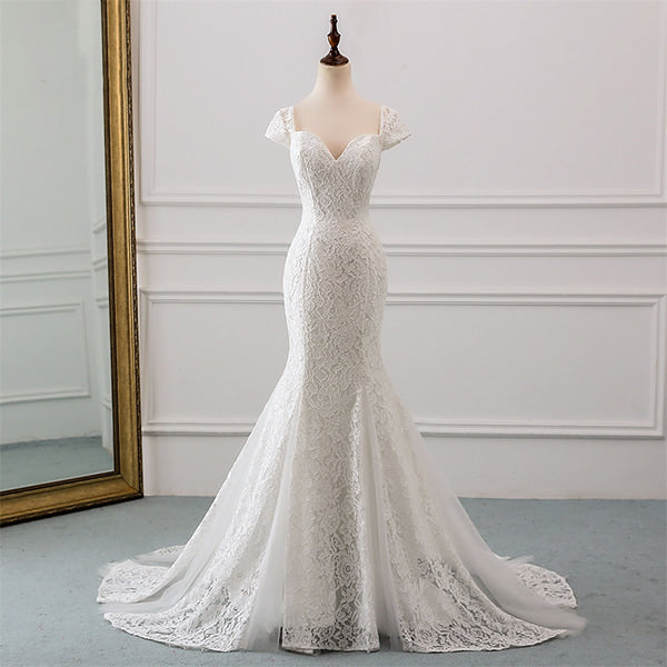 Floral Backless Wedding Dress