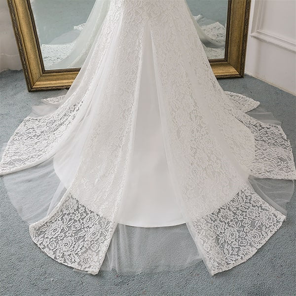 Floral Backless Wedding Dress - Image 5