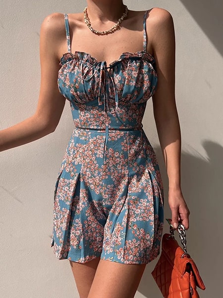 Floral Blue Jumpsuit - Image 3