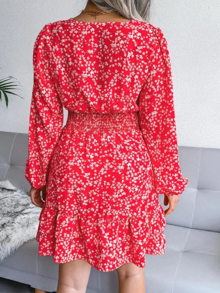 Floral Chiffon Dress Short - Image 3