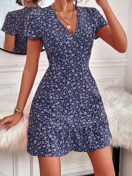 Alternative view of Floral Cocktail Short Dress