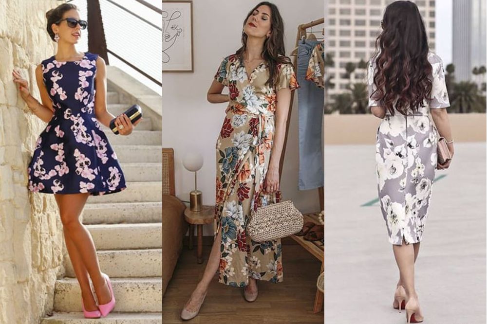 Floral dress with pumps