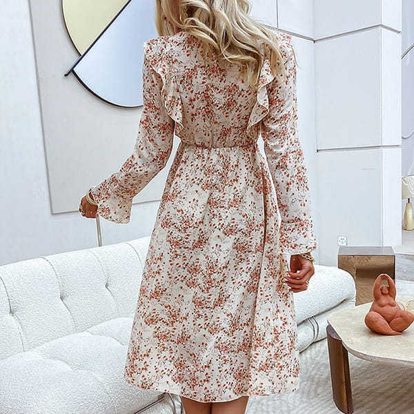 Floral Dress with Bowknot - Image 3