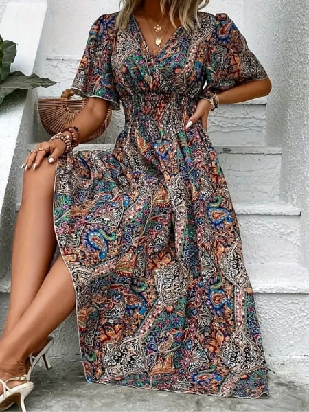Alternative view of Floral Dress with Neckline