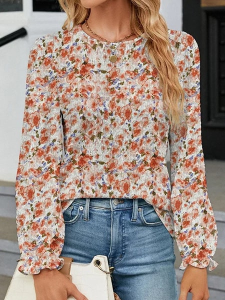 Alternative view of Floral Embroidered Bohemian Blouse