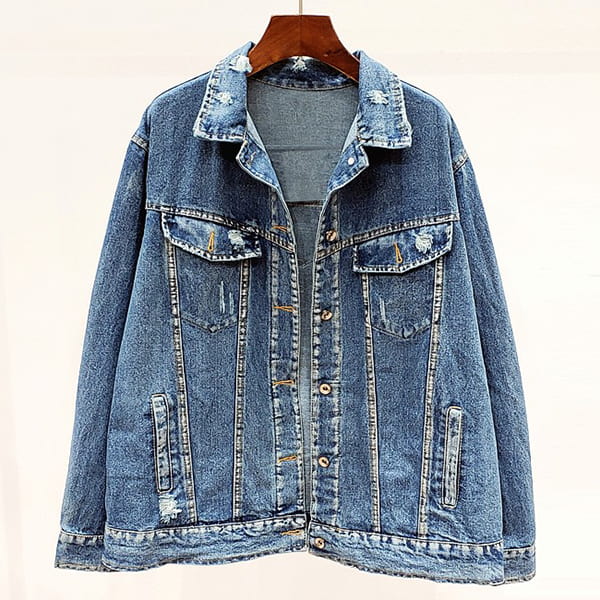 Floral Embroidered Denim Jacket - Image 4