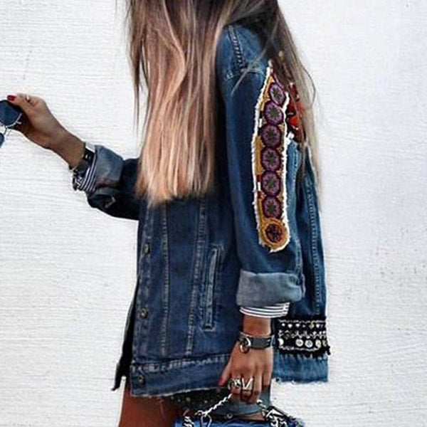 Alternative view of Floral Embroidered Denim Jacket