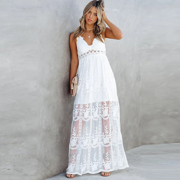 Floral Embroidered Dress Long Sleeves