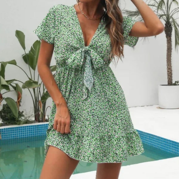 Floral Embroidered Dress Short