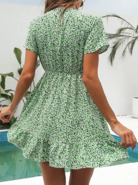 Floral Embroidered Dress Short - Image 4