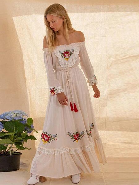 Alternative view of Floral Embroidered Long Dress