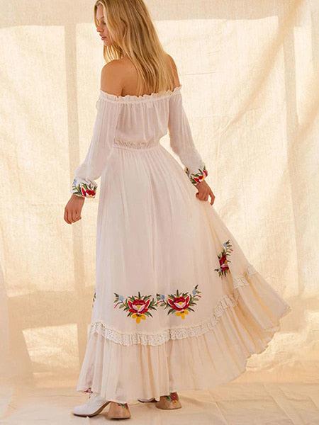 Floral Embroidered Long Dress - Image 4