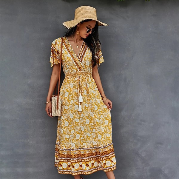 Floral Embroidered Long Dresses - Image 6