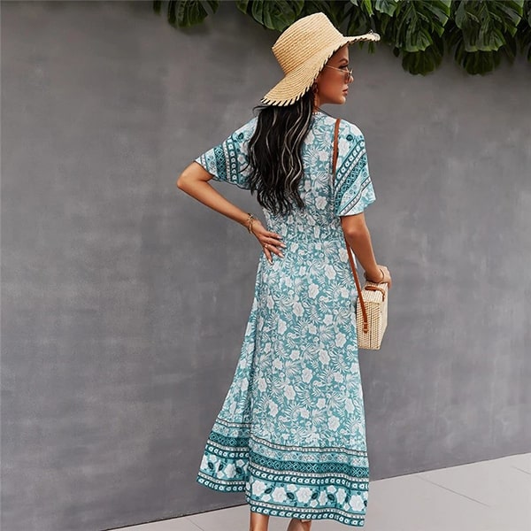 Floral Embroidered Long Dresses - Image 5